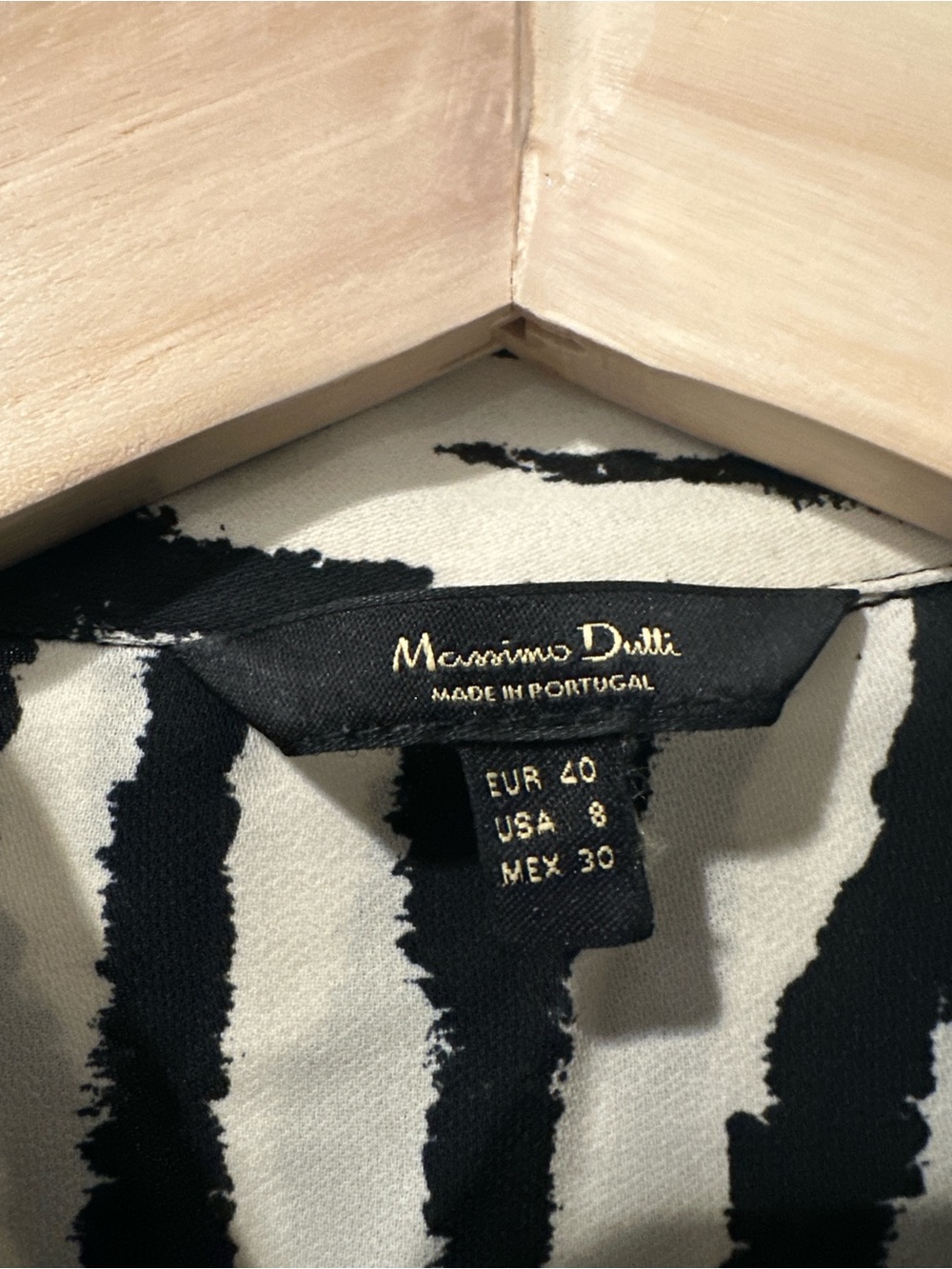 NWOT Massimo Dutti Black and Cream Zebra-Print Maxi Shirt Dress - Picture 5 of 5